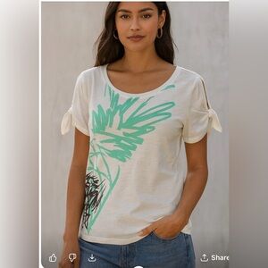 mark. Cream Tee with Green Graphic